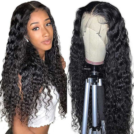A  Cheveux humains avec petits cheveux bouclés et cheveux longs