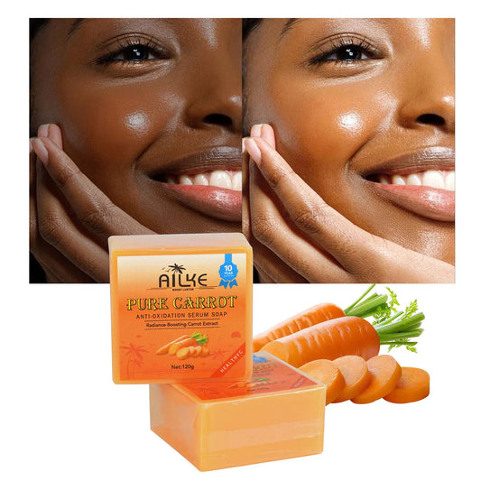D Savon sérum antioxydant à la carotte pure EA AILKE, nettoyant anti-taches, pain de savon éclaircissant pour la peau, à la vitamine C, pour le corps et le visage