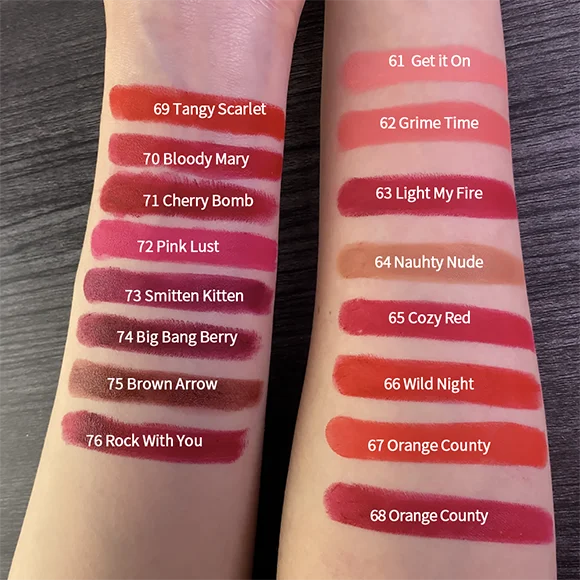 E CHARMACY Rouge à lèvres velours waterproof 16 couleurs, facile à porter, longue tenue, mat, maquillage pour les lèvres, cosmétique