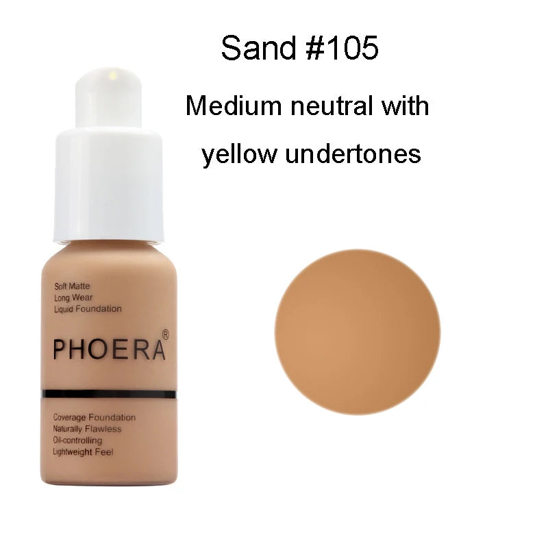 Fond de teint X Phoera, correcteur mat blanchissant, illuminateur, imperméable, contrôle du sébum, anti-cernes, base de maquillage, couvrance totale, cosmétique