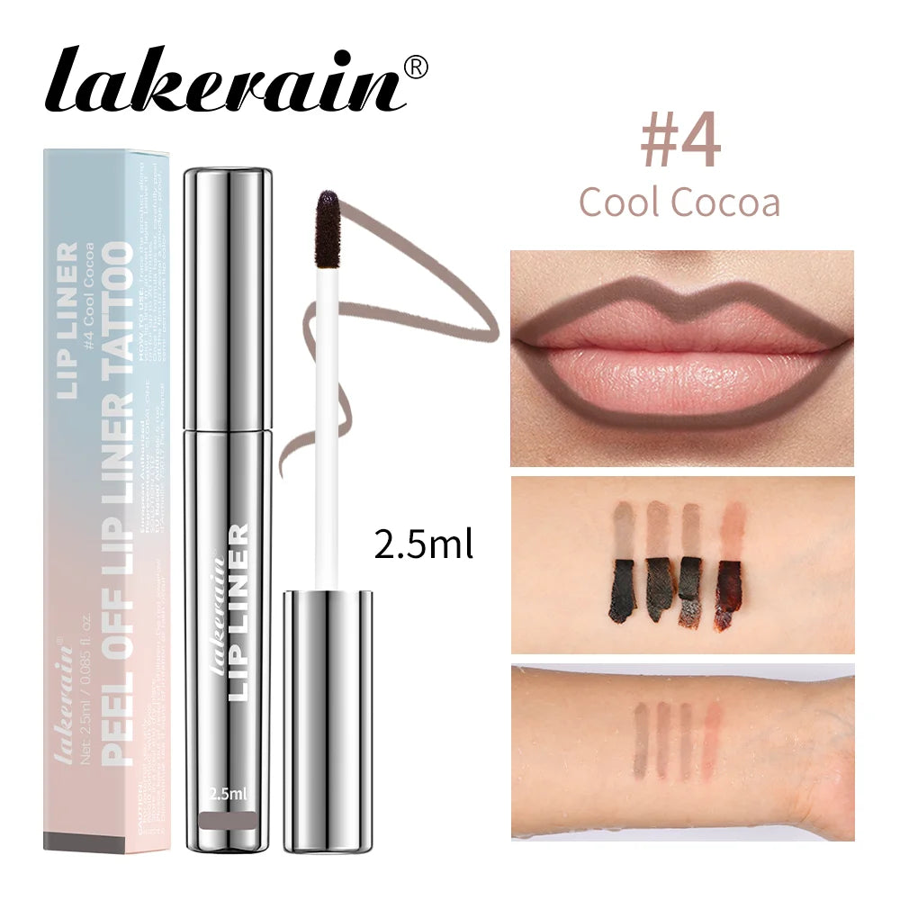 E Crayon à lèvres waterproof WS, pelable, tatouage, brillant à lèvres, waterproof, longue tenue, mat, contour marron, à détacher, tache, cosmétique