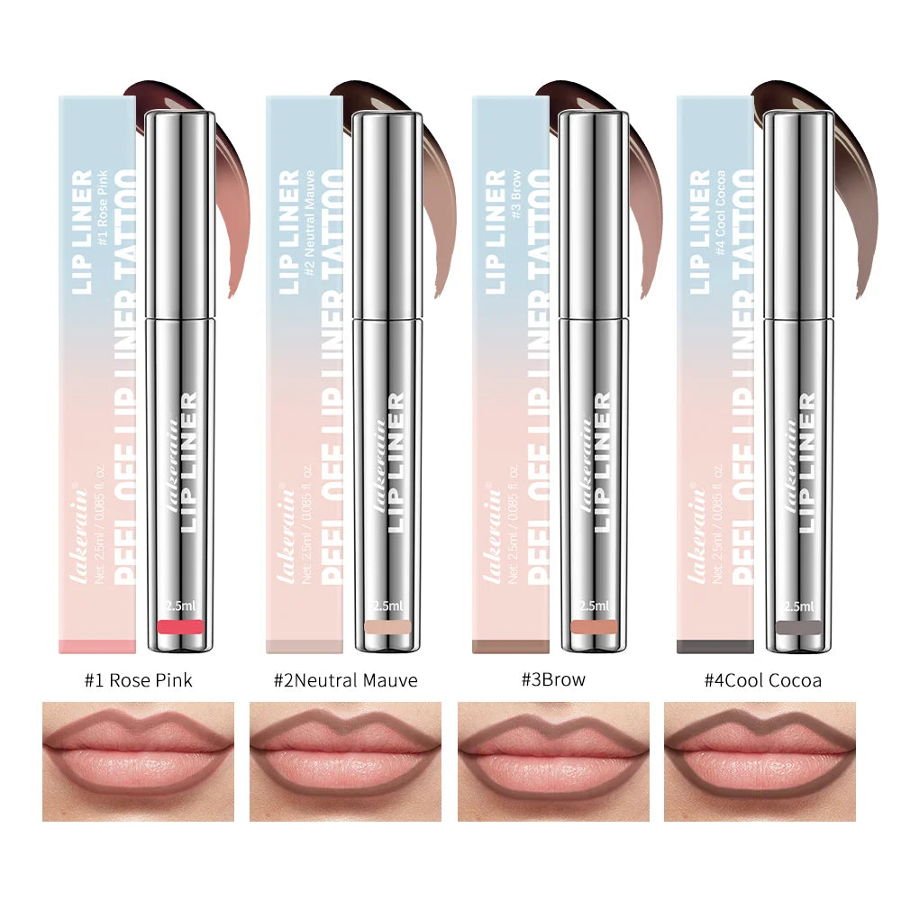 E Crayon à lèvres waterproof WS, pelable, tatouage, brillant à lèvres, waterproof, longue tenue, mat, contour marron, à détacher, tache, cosmétique