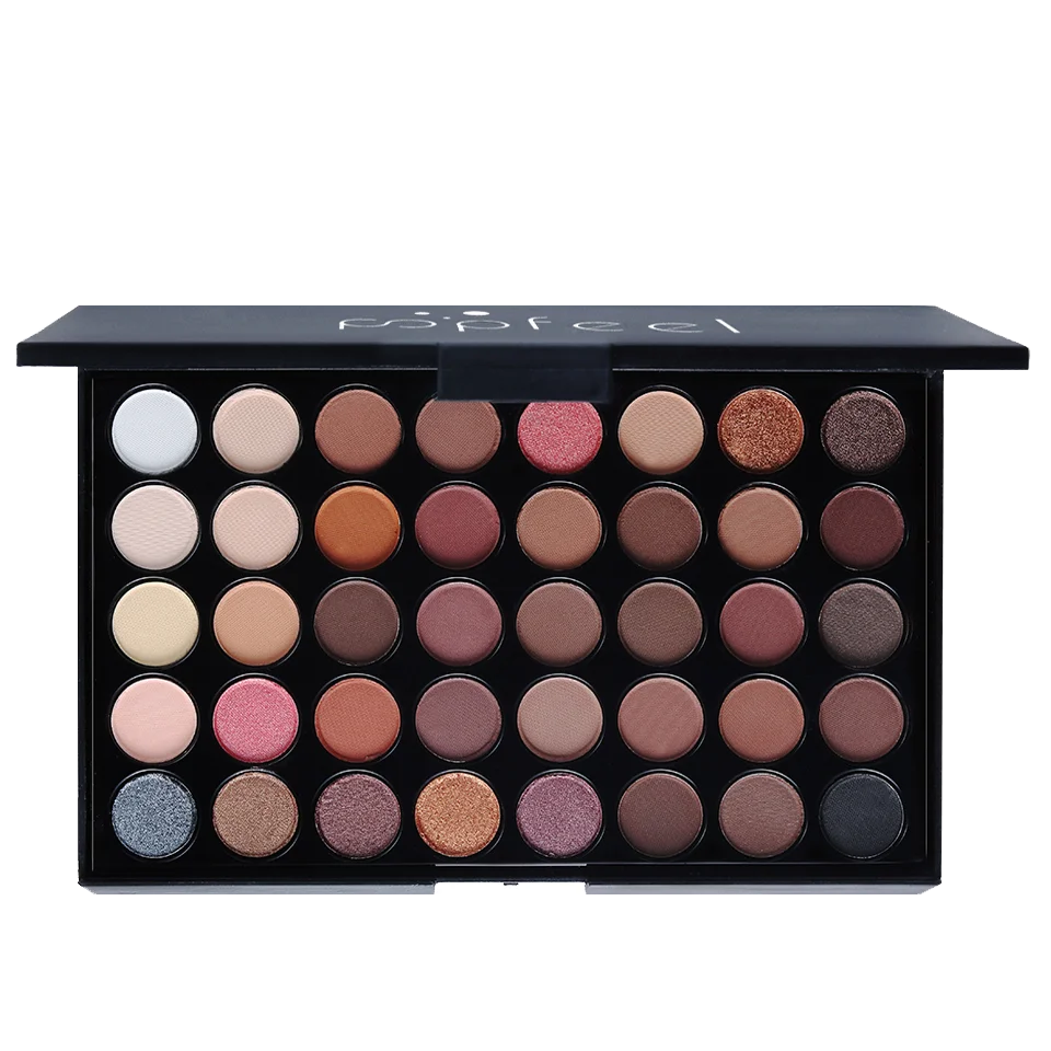 E POPFEEL Palette de fards à paupières 40 couleurs Longue tenue Maquillage facile Palette de fards à paupières marron, Palette de fards à paupières rose