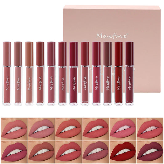 E Coffret de 6 rouges à lèvres mats WS, brillant à lèvres lisse et durable, imperméable et hydratant, coffret cadeau de vacances