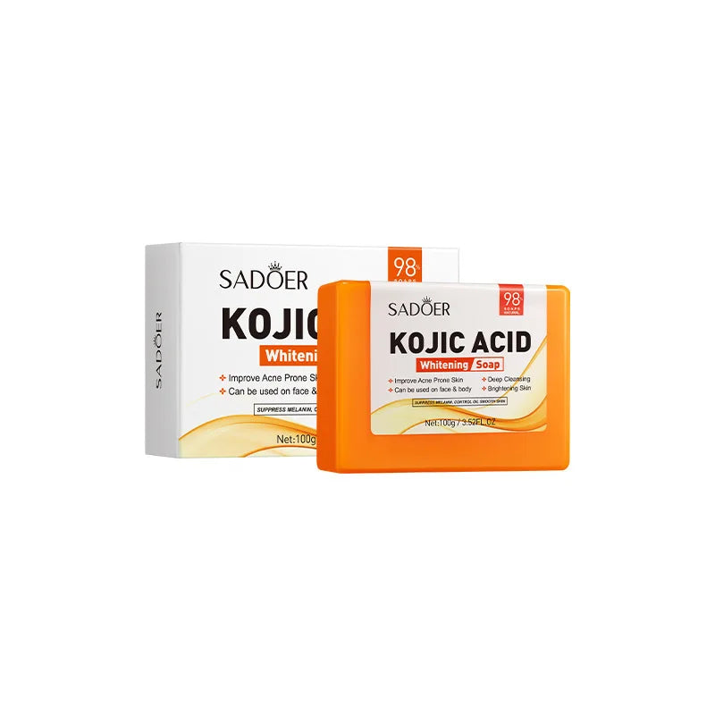 D SADOER Savon visage à l'acide kojique Mousse nettoyante visage Nettoyant visage Hydratant Contrôle du sébum Bain corporel Savon artisanal