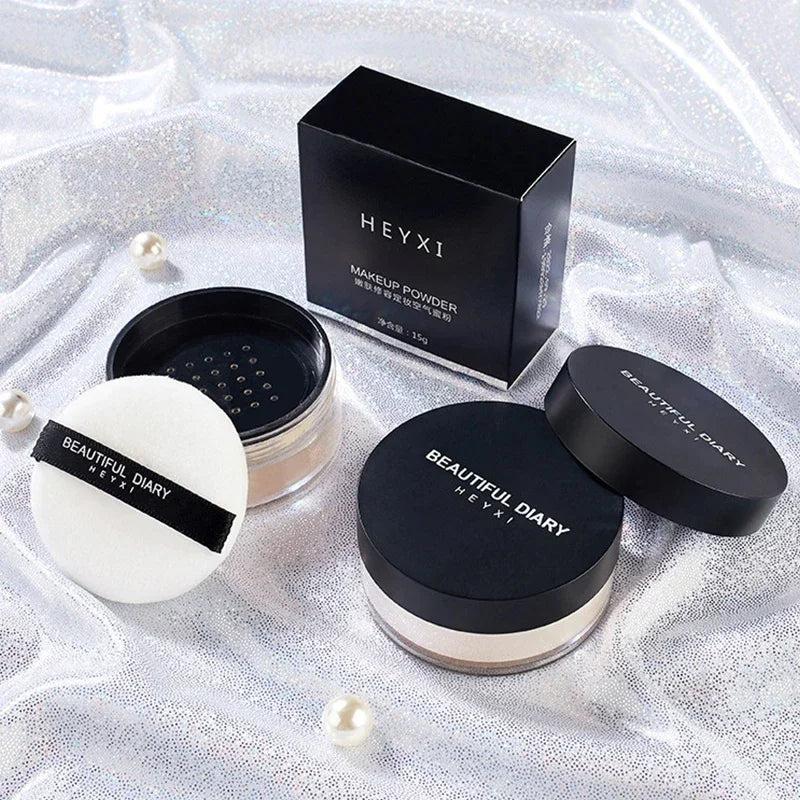 E Poudre libre professionnelle X, contrôle du sébum, anti-transpiration, base mate imperméable, maquillage longue tenue, brume translucide, poudre fixatrice pour le visage