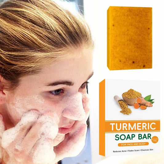 C Savon au curcuma nettoyant pour le visage, anti-acné, éclaircissant pour la peau, élimine les boutons, savon artisanal au gingembre éclaircissant