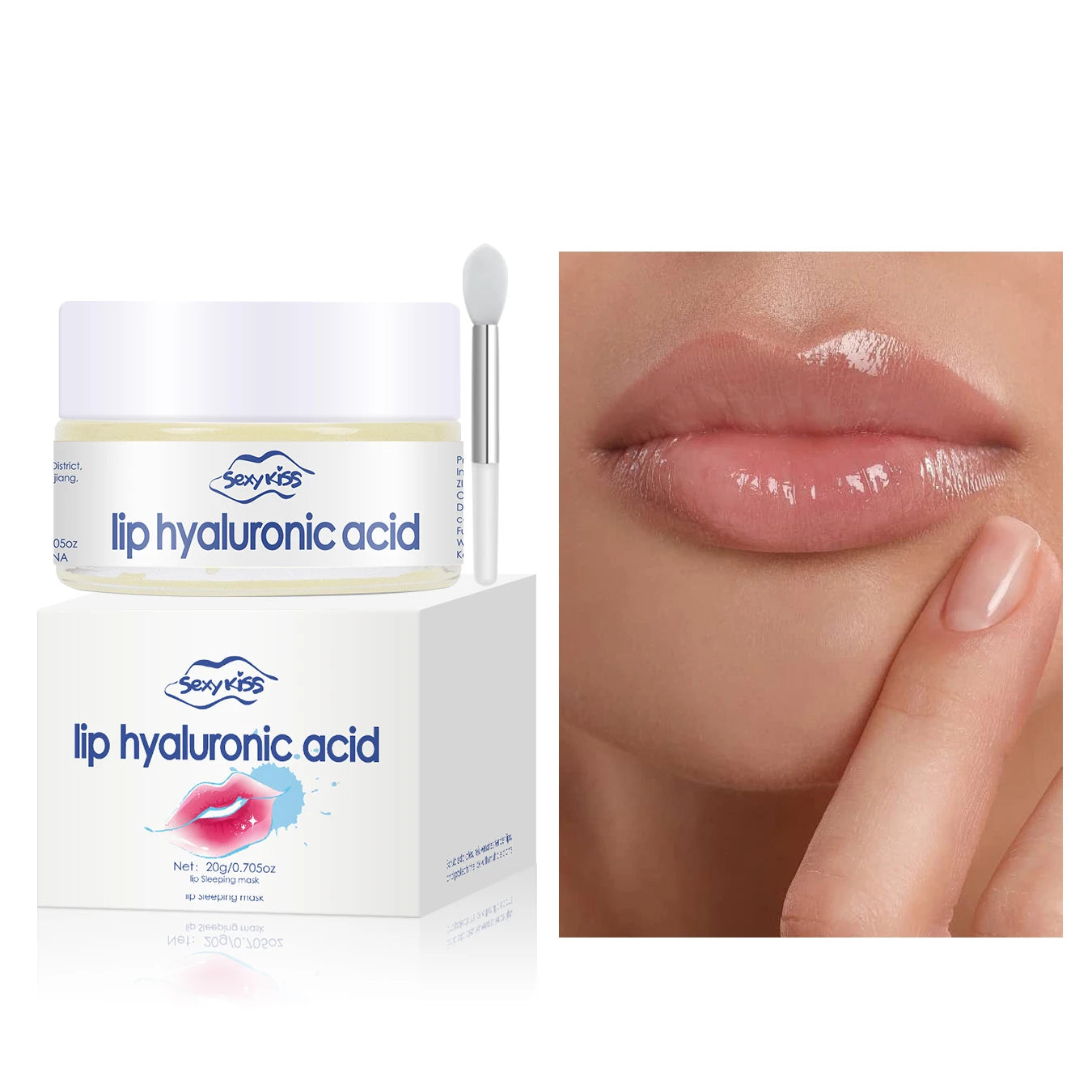 E Masque pour les lèvres au collagène et à l'acide hyaluronique 20 g hydratation profonde exfoliation hydratante durable jour et nuit peut être offert en cadeau