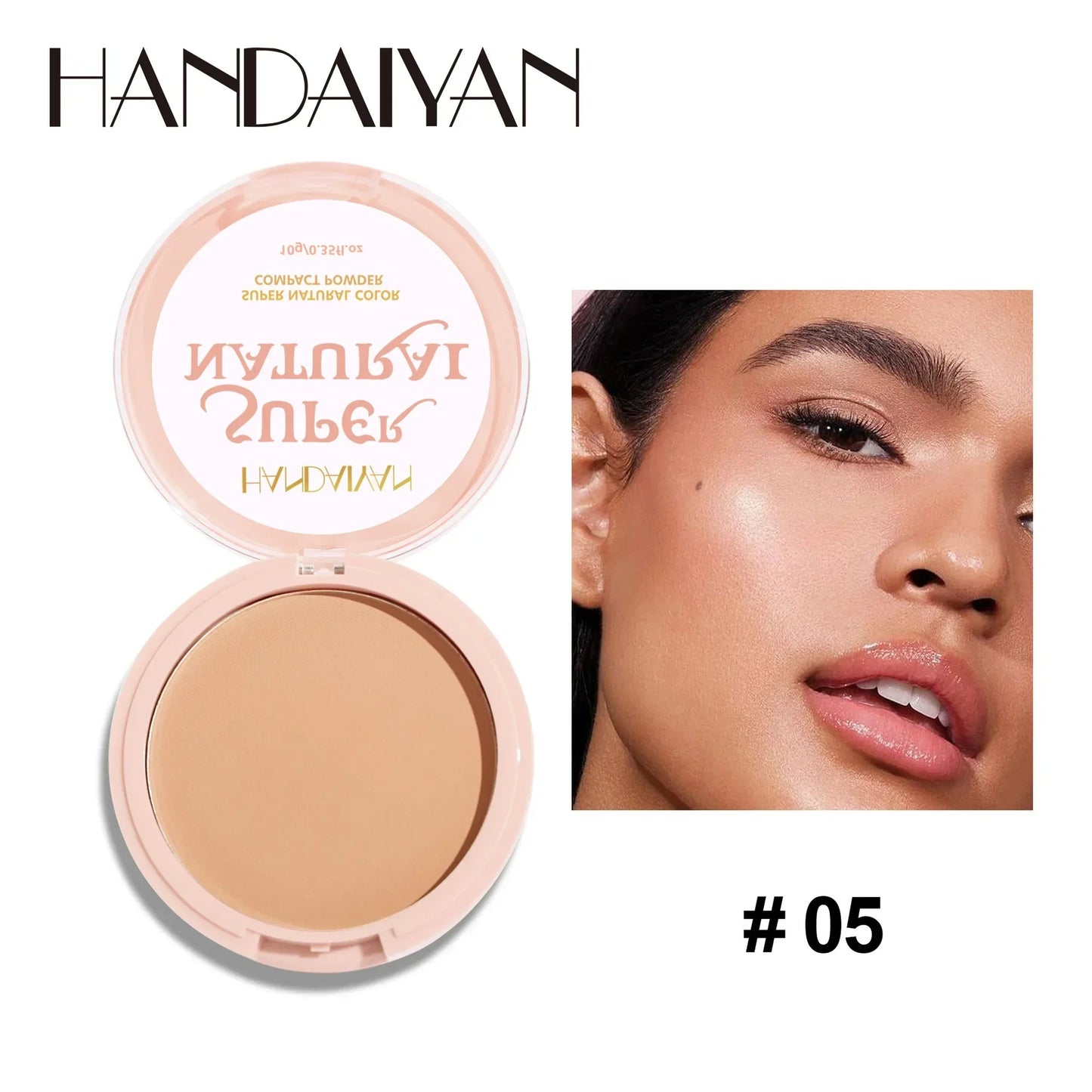 E Poudre compacte mate pour le visage, 8 couleurs, contrôle du sébum pendant 24 heures, fond de teint naturel, couvrance totale, maquillage longue durée et imperméable