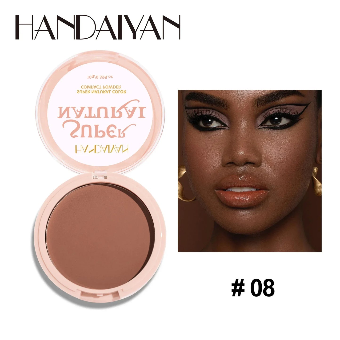 E Poudre compacte mate pour le visage, 8 couleurs, contrôle du sébum pendant 24 heures, fond de teint naturel, couvrance totale, maquillage longue durée et imperméable