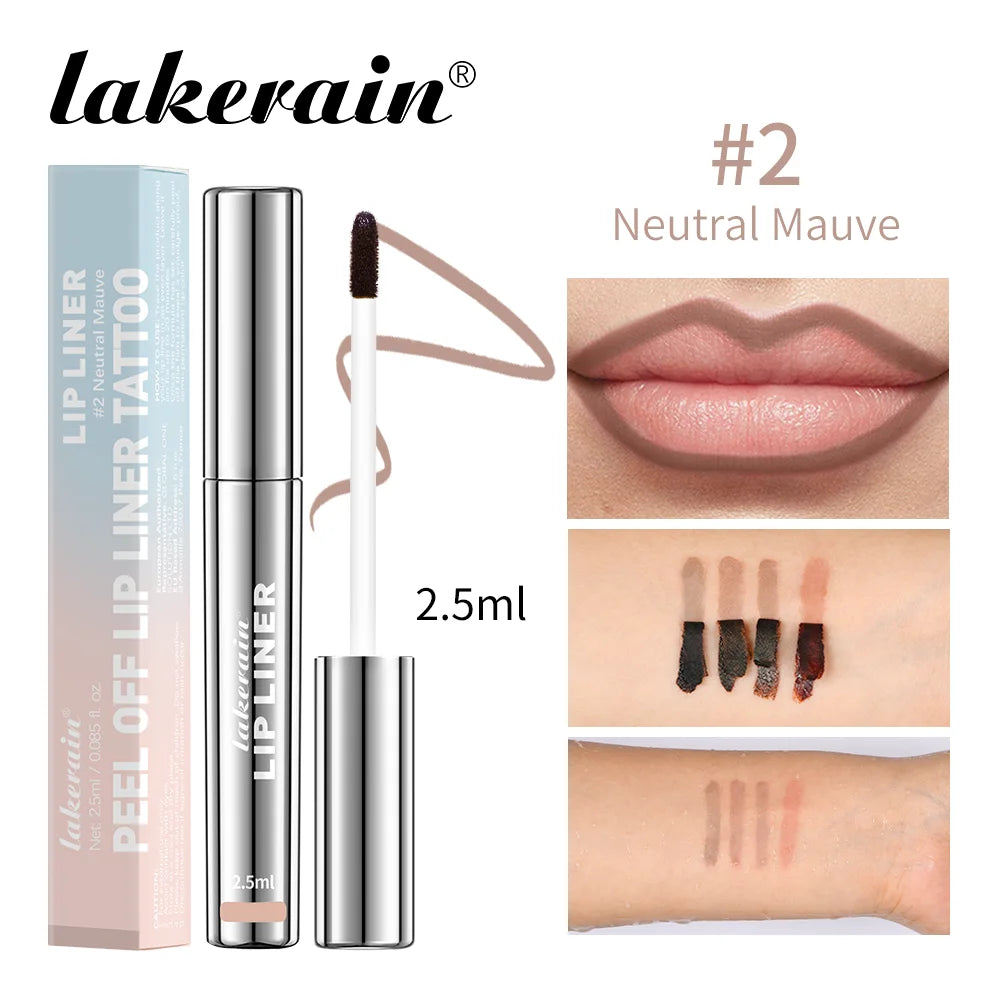 E Crayon à lèvres waterproof WS, pelable, tatouage, brillant à lèvres, waterproof, longue tenue, mat, contour marron, à détacher, tache, cosmétique