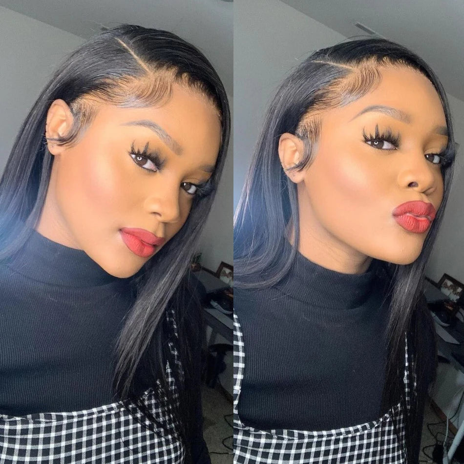 A Perruque Lace Front Wig 360 naturelle lisse, cheveux humains, sans colle, 13x4, 13x6, 5x5, 30 32 34 pouces