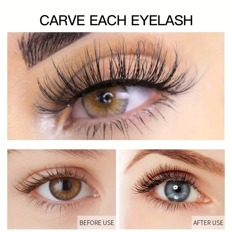 E Mascara WS 4D Lash Cils noirs Waterproof et anti-bavures Longue tenue Sans desquamation Naturel Sans paquets, Exquis toute la journée