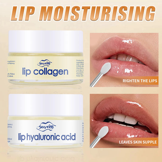 E Masque pour les lèvres au collagène et à l'acide hyaluronique 20 g hydratation profonde exfoliation hydratante durable jour et nuit peut être offert en cadeau