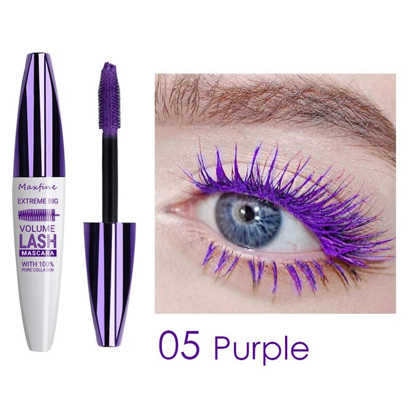 E Mascara tridimensionnel WS 5D violet bleu blanc multicolore base de mascara longue tenue sans bavures longue durée recourbant modelant mas