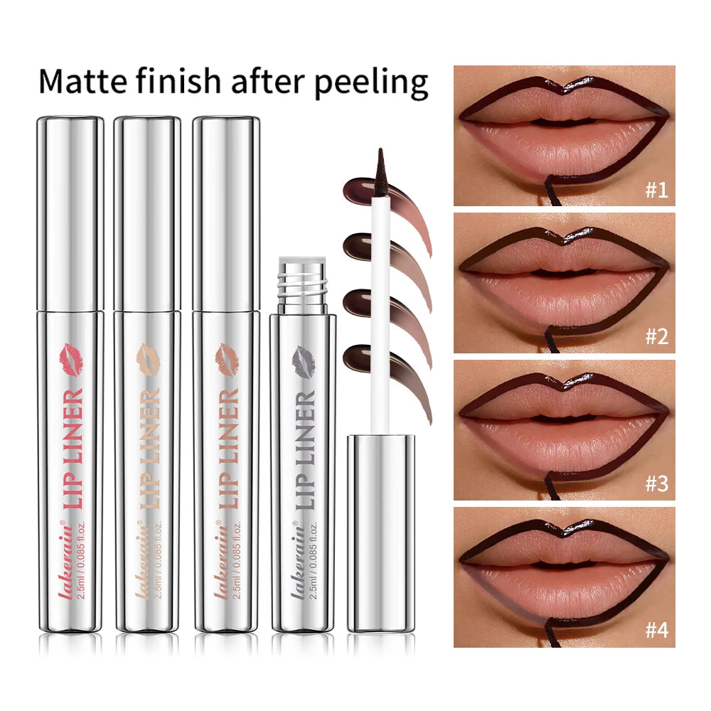E Crayon à lèvres waterproof WS, pelable, tatouage, brillant à lèvres, waterproof, longue tenue, mat, contour marron, à détacher, tache, cosmétique
