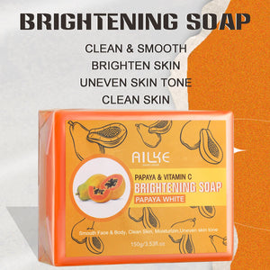 D Savon artisanal blanchissant pour la peau EH AILKE - Savon à la papaye biologique pour les taches noires, nettoie les taches, améliore la peau terne, le visage, le corps et les mains