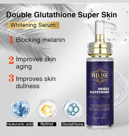 C Kit de soins pour la peau 5 en 1 F AILKE Glutathion pour femmes, avec lotion pour le corps, sérum, crème anti-taches brunes, crème pour le corps et savon éclaircissant