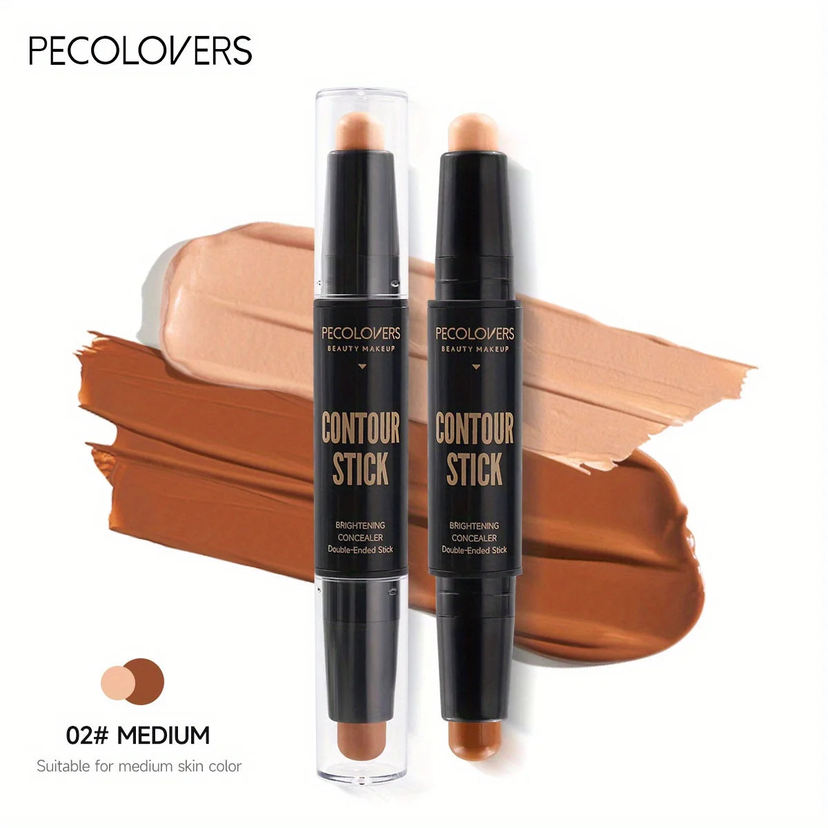 E Contouring Stick avec correcteur à double tête et surligneur pour pont de nez tridimensionnel, ombre en V pour visage et pont de nez haut