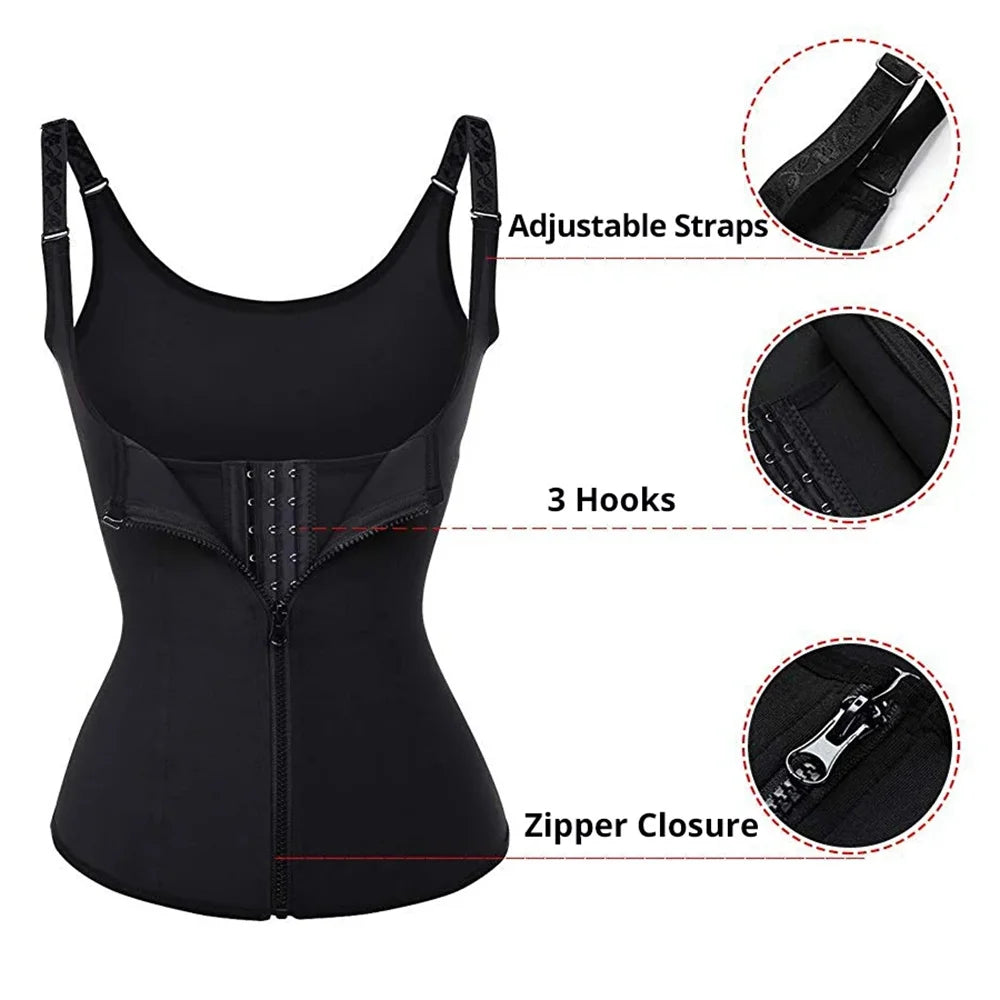 XXY Débardeur gainant à la taille XXY pour femme, fermeture éclair, gainant le ventre, sans manches, vêtements de sport pour femme, sous-vêtements gainants
