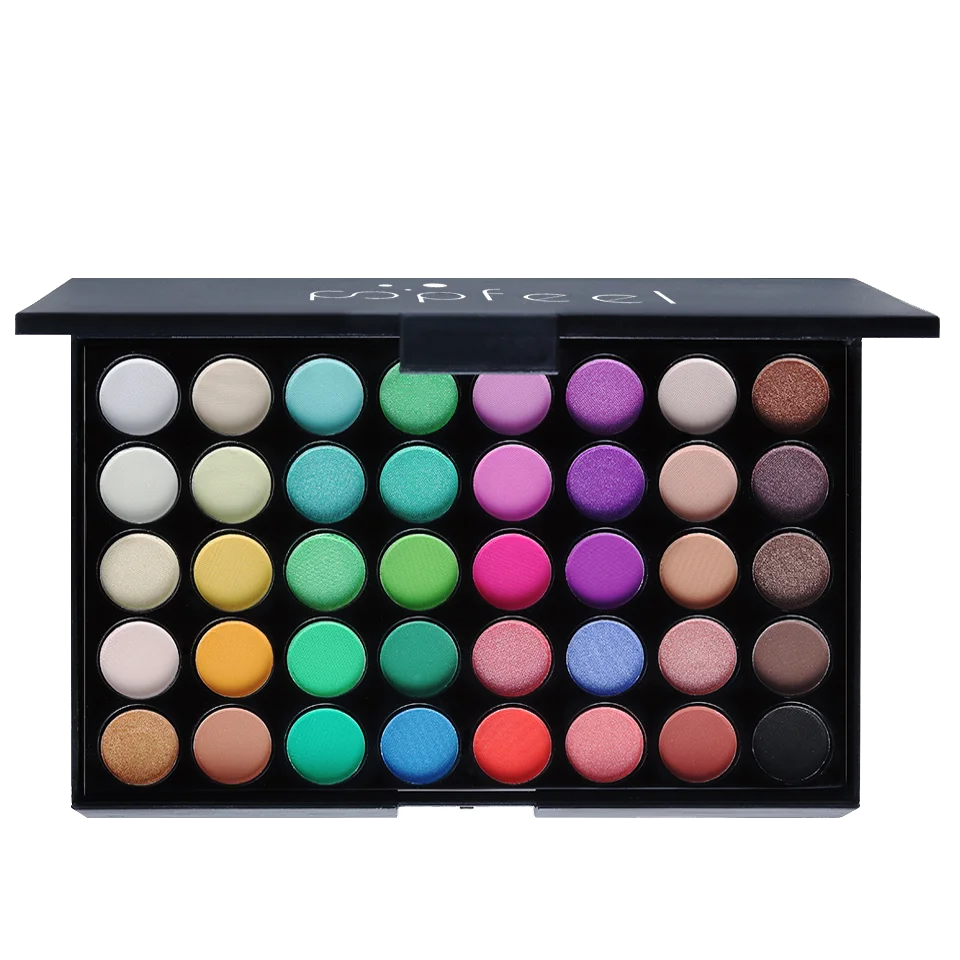 E POPFEEL Palette de fards à paupières 40 couleurs Longue tenue Maquillage facile Palette de fards à paupières marron, Palette de fards à paupières rose