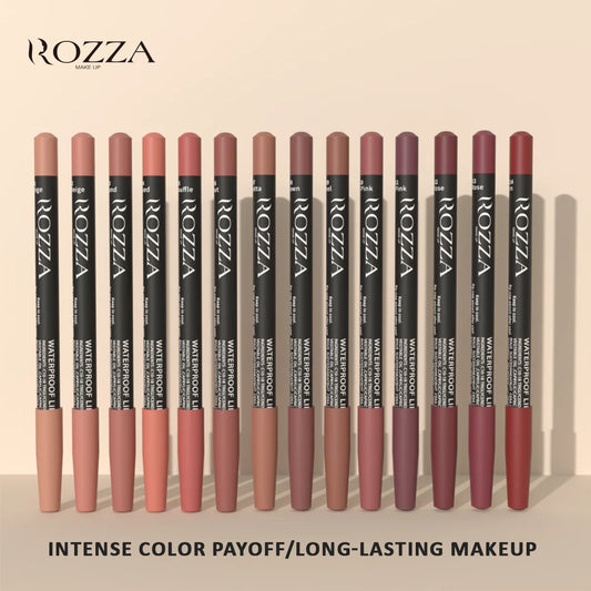 E Coffret crayon à lèvres waterproof WS Rozza, crayon à lèvres léger et précis avec une texture ultra douce et estompable, mat et doux