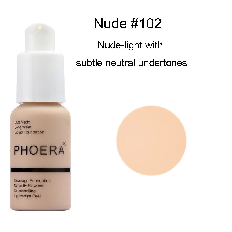 Fond de teint X Phoera, correcteur mat blanchissant, illuminateur, imperméable, contrôle du sébum, anti-cernes, base de maquillage, couvrance totale, cosmétique
