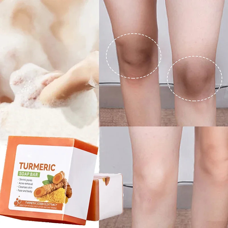 D Hand Made Turmeric Soap Body Cleaning Lightening Dark Underarm Leg Body Cleansers Brightening Face Soap Tender Skin Care Beauty