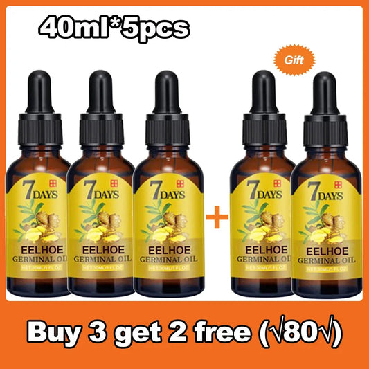 XXX 5 pièces Sérum de croissance capillaire au gingembre Anti-chute Soins capillaires à croissance rapide Huile essentielle Réparation du cuir chevelu endommagé Traitement pour femmes hommes