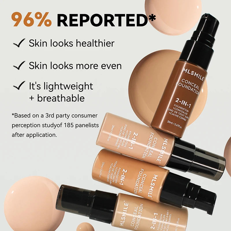 Fond de teint X OFace Matte BBream, anti-cernes longue tenue, imperméable, liquide, couvrance totale, base mate, maquillage professionnel