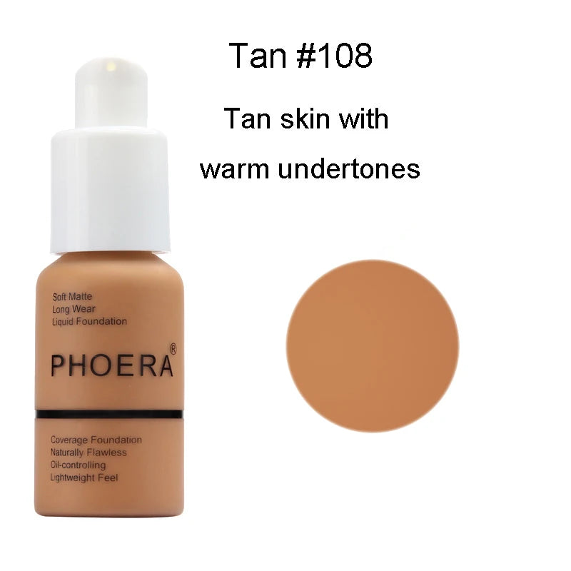 Fond de teint X Phoera, correcteur mat blanchissant, illuminateur, imperméable, contrôle du sébum, anti-cernes, base de maquillage, couvrance totale, cosmétique
