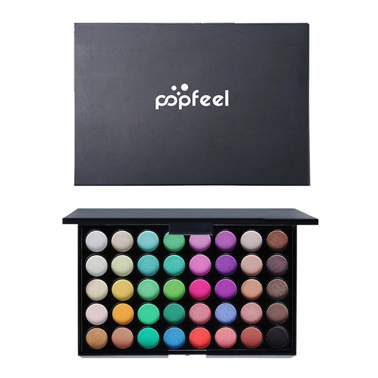 E POPFEEL Palette de fards à paupières 40 couleurs Longue tenue Maquillage facile Palette de fards à paupières marron, Palette de fards à paupières rose