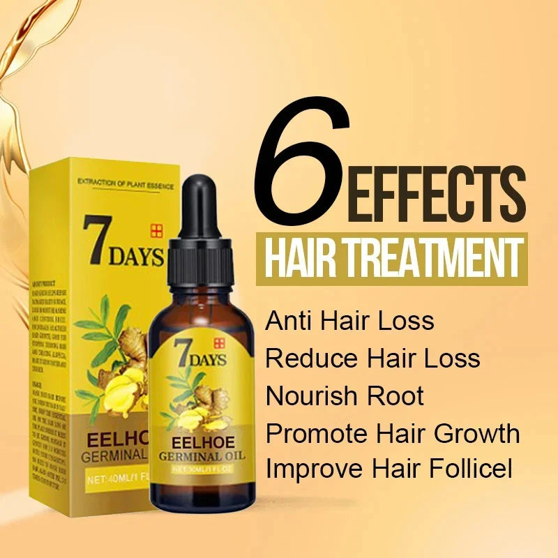 XXX 5 pièces Sérum de croissance capillaire au gingembre Anti-chute Soins capillaires à croissance rapide Huile essentielle Réparation du cuir chevelu endommagé Traitement pour femmes hommes