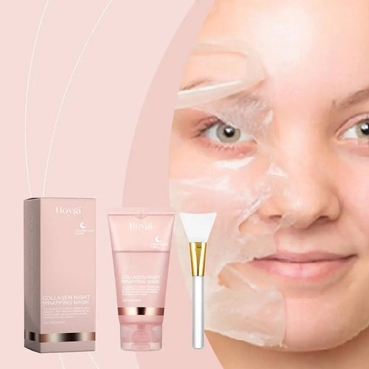 C Masque facial peel-off enveloppant de nuit au collagène F, masque coréen enveloppant de nuit au collagène, crème de soin de nuit hydratante en profondeur, 75 ml