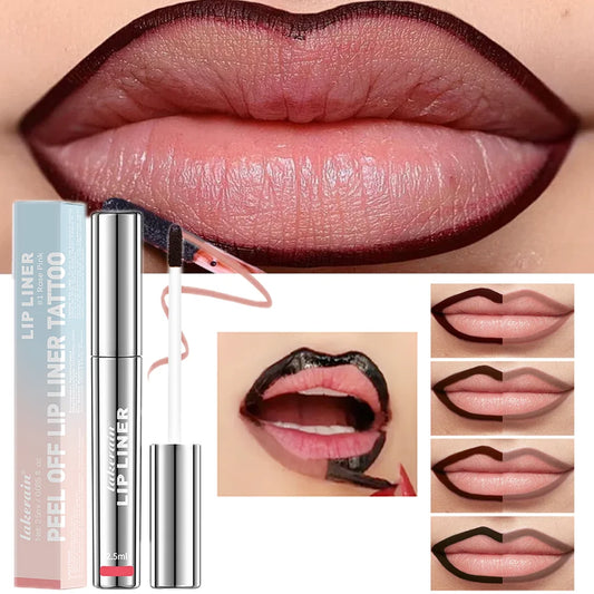 E Crayon à lèvres waterproof WS, pelable, tatouage, brillant à lèvres, waterproof, longue tenue, mat, contour marron, à détacher, tache, cosmétique