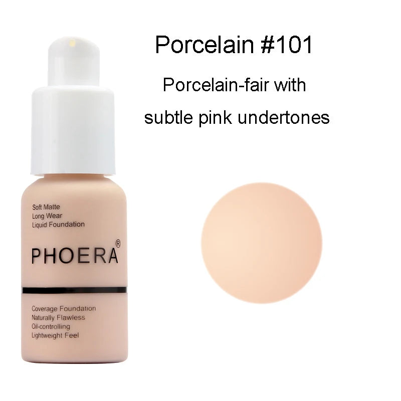 Fond de teint X Phoera, correcteur mat blanchissant, illuminateur, imperméable, contrôle du sébum, anti-cernes, base de maquillage, couvrance totale, cosmétique