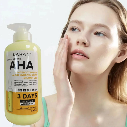 Crème éclaircissante pour le corps F 500 ml, acides hydroxy, vitamines C et E, lotion hydratante et éclaircissante pour le corps, soin de la peau, élimine les marques d'acné