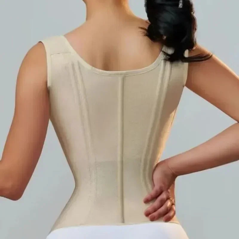 XXY Fajas Colombianas Body Shaper Shapewear Femmes Gilet Hauts Double Compression Taille Trainer Corset Fermeture Éclair Réglable et Crochets