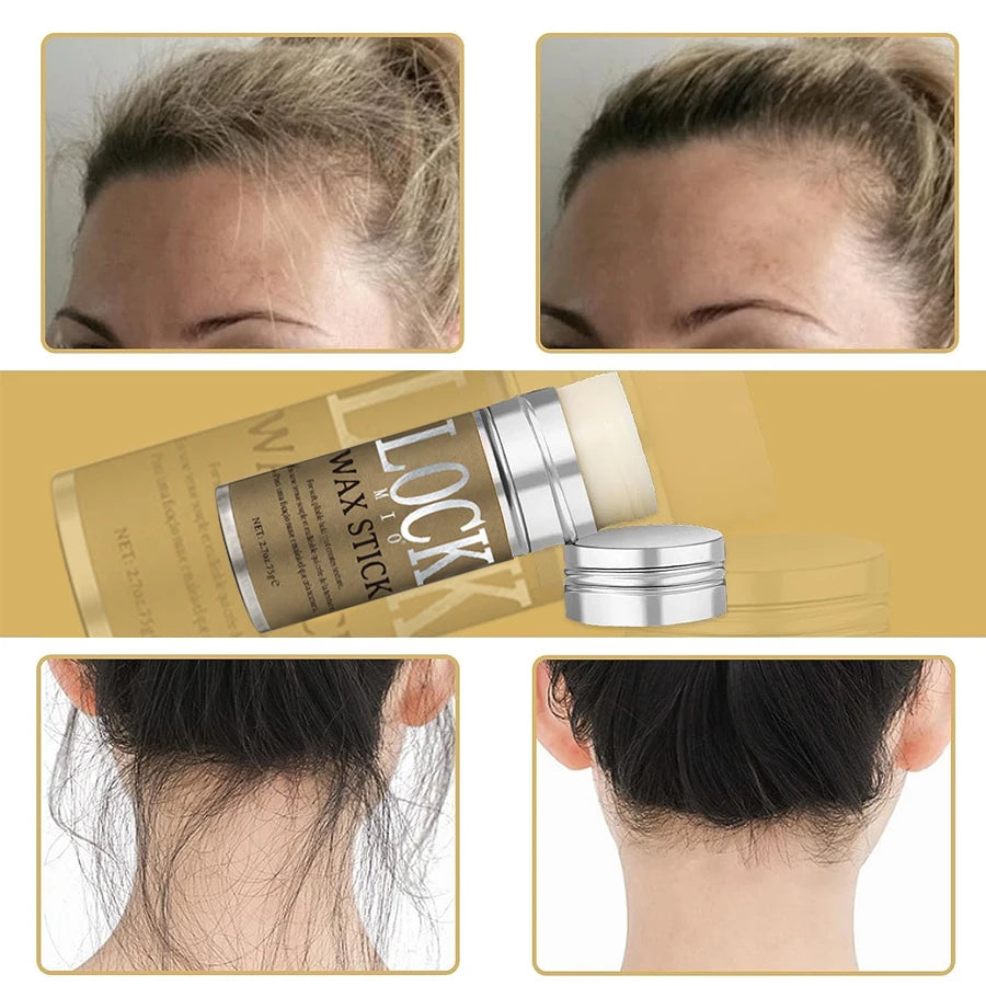 XXX LOCKMIO Bâton de cire capillaire pour femmes et enfants Pommade longue tenue Contrôle les frisottis cassés Cire coiffante pour perruques naturelles