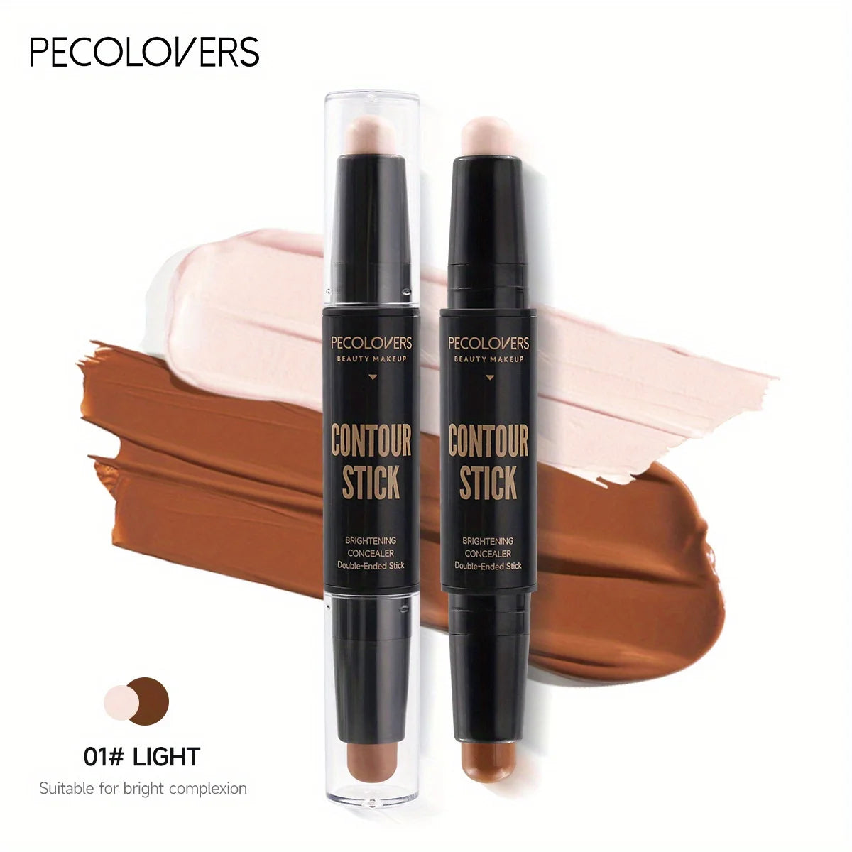 E Contouring Stick avec correcteur à double tête et surligneur pour pont de nez tridimensionnel, ombre en V pour visage et pont de nez haut