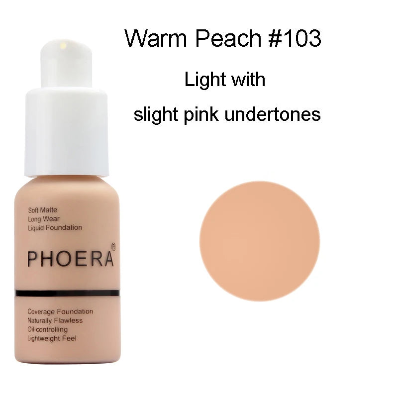 Fond de teint X Phoera, correcteur mat blanchissant, illuminateur, imperméable, contrôle du sébum, anti-cernes, base de maquillage, couvrance totale, cosmétique