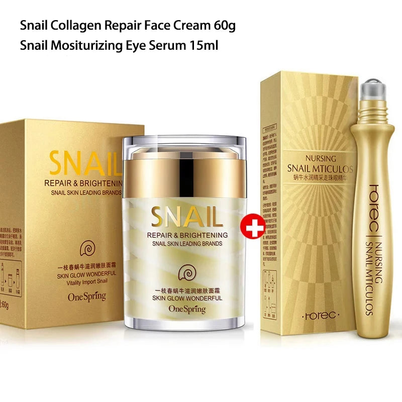Crème d'escargot W Skincare, crème au collagène, anti-âge, éclaircit la peau, crème pour le visage, atténue les cernes, élimine les poches sous les yeux, sérum pour les yeux