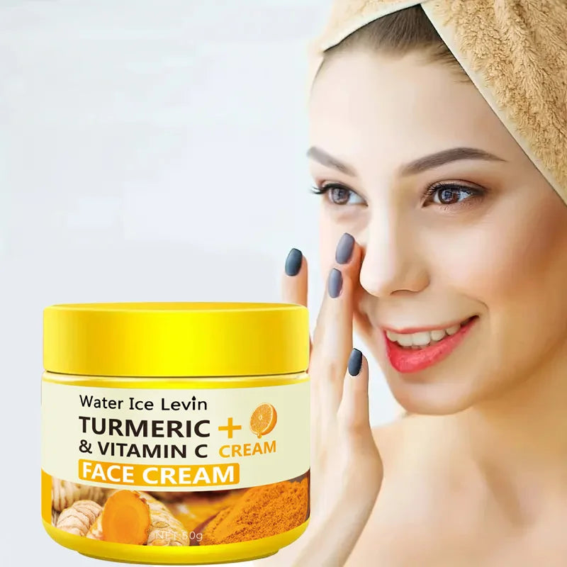 Crème anti-âge au curcuma et à la vitamine C, hydratante, anti-rides, collagène et acide hyaluronique, soins de la peau, cosmétiques, 50 g