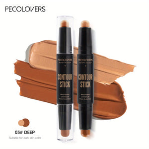 E Contouring Stick avec correcteur à double tête et surligneur pour pont de nez tridimensionnel, ombre en V pour visage et pont de nez haut