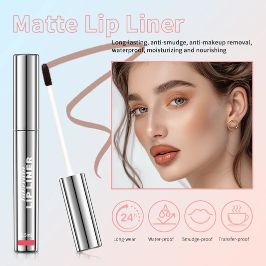 E Crayon à lèvres waterproof WS, pelable, tatouage, brillant à lèvres, waterproof, longue tenue, mat, contour marron, à détacher, tache, cosmétique