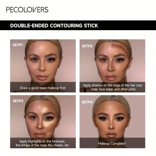 E Contouring Stick avec correcteur à double tête et surligneur pour pont de nez tridimensionnel, ombre en V pour visage et pont de nez haut