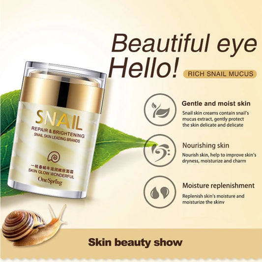Crème d'escargot W Skincare, crème au collagène, anti-âge, éclaircit la peau, crème pour le visage, atténue les cernes, élimine les poches sous les yeux, sérum pour les yeux