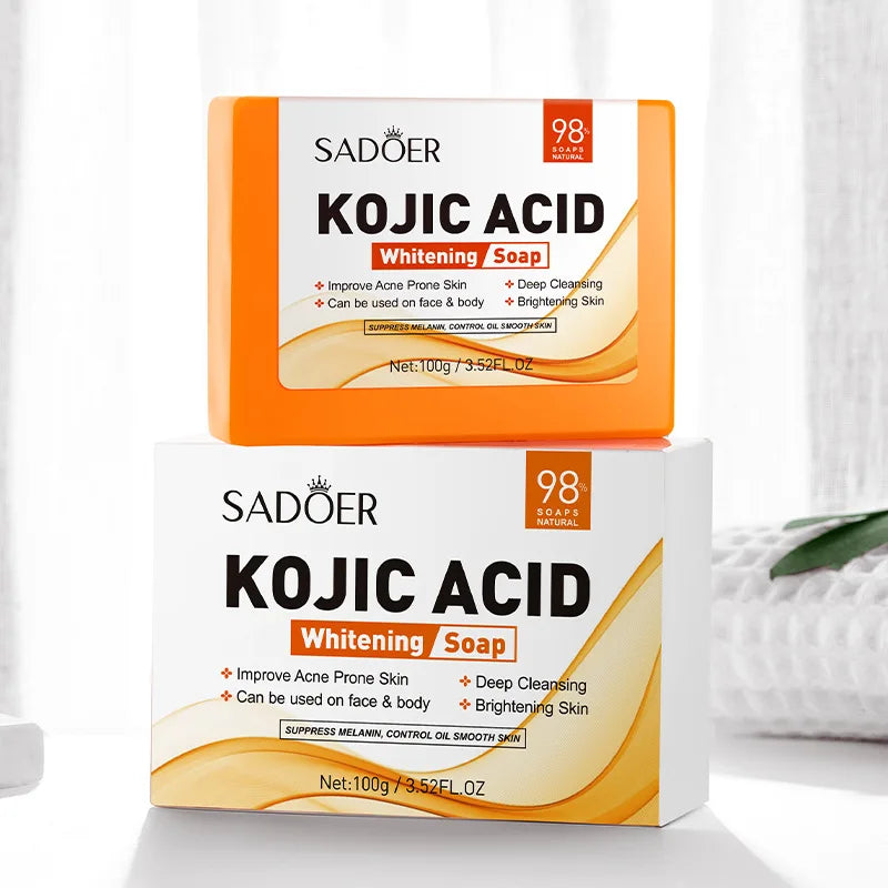 D SADOER Savon visage à l'acide kojique Mousse nettoyante visage Nettoyant visage Hydratant Contrôle du sébum Bain corporel Savon artisanal