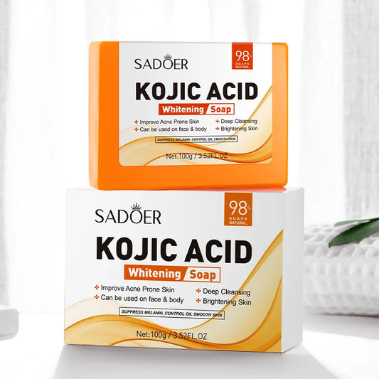D SADOER Savon visage à l'acide kojique Mousse nettoyante visage Nettoyant visage Hydratant Contrôle du sébum Bain corporel Savon artisanal