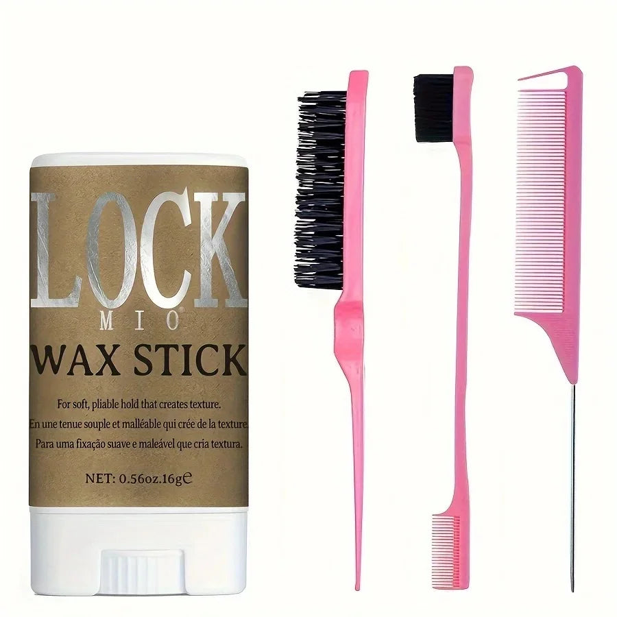 XXX LOCKMIO Bâton de cire capillaire pour femmes et enfants Pommade longue tenue Contrôle les frisottis cassés Cire coiffante pour perruques naturelles